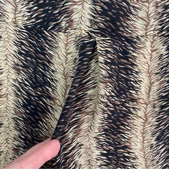 Silk Shirt Metro Express Mens Med Short Sleeve Button Down Tiger Stripe Pocket - Picture 5 of 8